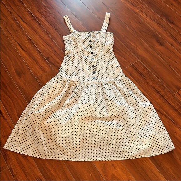 L’Academie Los Angeles Textured Cotton Square Neck Fit & Flare Midi Dress - Picture 10 of 12